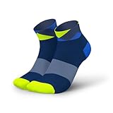 INCYLENCE Laufsocken kurz für Damen und Herren mit leichter Kompression,1 Paar (DE/NL/SE/PL, Numerisch, 43, 46, Regular, Regular, Peaks Navy Blue Canary)