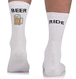 TODO Fahrradsocken Herren und Damen. Atmungsaktive Rennrad Socken. Bier Fahrrad-Socken Herren, Radsocken Herren (Beer Ride, 43-46)