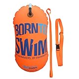 BornToSwim Helle Sicherheitsboje Ohne Trockentasche Schleppboje für Schwimmer, Orange, 28 x 49 cm, BUO-to-U-E-O-LL