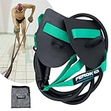 Ferok Pro - Zugseil Schwimmen Paddles - Fitness Widerstandsband mit Seilen und Handpaddles - Ideal für das Heimkörpertraining - Schwimmtraining - Version Medium