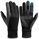 OZERO Herren Wasserdicht Thermohandschuhe, Touchscreen Winterhandschuhe Fahrhandschuhe Fahrradhandschuhe Laufhandschuhe (M)