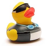 Badeente Triathlon I Quietscheente I Duckshop I L: 8 cm I inkl. Badeenten-Schlüsselanhänger im Set